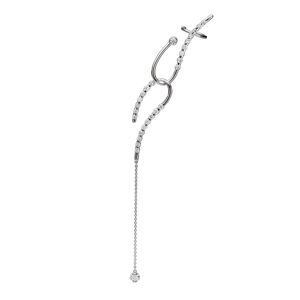 Ame me Q 18K White Gold, Lab-Grown Diamond 1.70ct. tw. Double Ear Cuff (Left) - silver