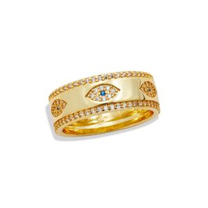 Savvy Cie Jewels Gold Evil Eye Band - gold - Size: US 7