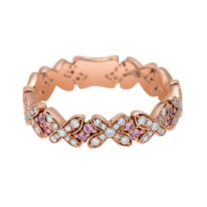 Mimi Milano Freevola 18K Rose Gold, 0.32ct. tw. Diamond and Pink Sapphire Band Ring sz 6.75  AXM248R8Z2B-54 - pink - Size: One Size