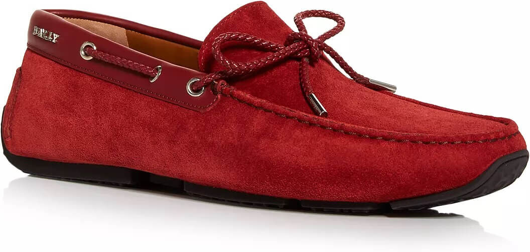 Bally Pindar Men's 6231347 Red Leather Suede Drivers US 10.5 male