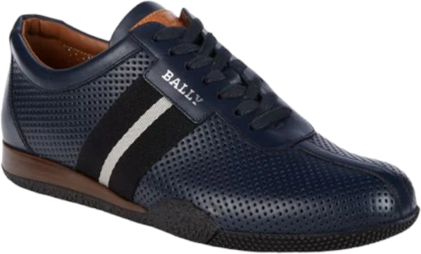 Bally Frenz Men's 6230484 Ink Perforated Leather Sneakers US 11.5 male