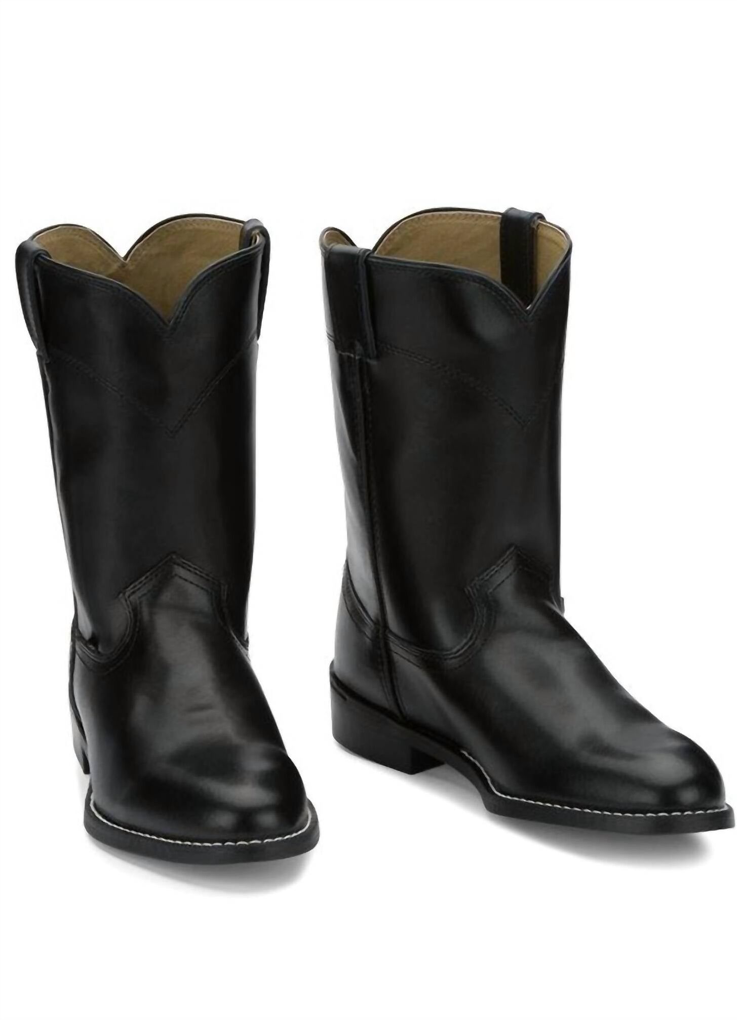 Justin Men's Farm & Ranch Temple Roper Cowboy Boots - Medium In Black US 6 male