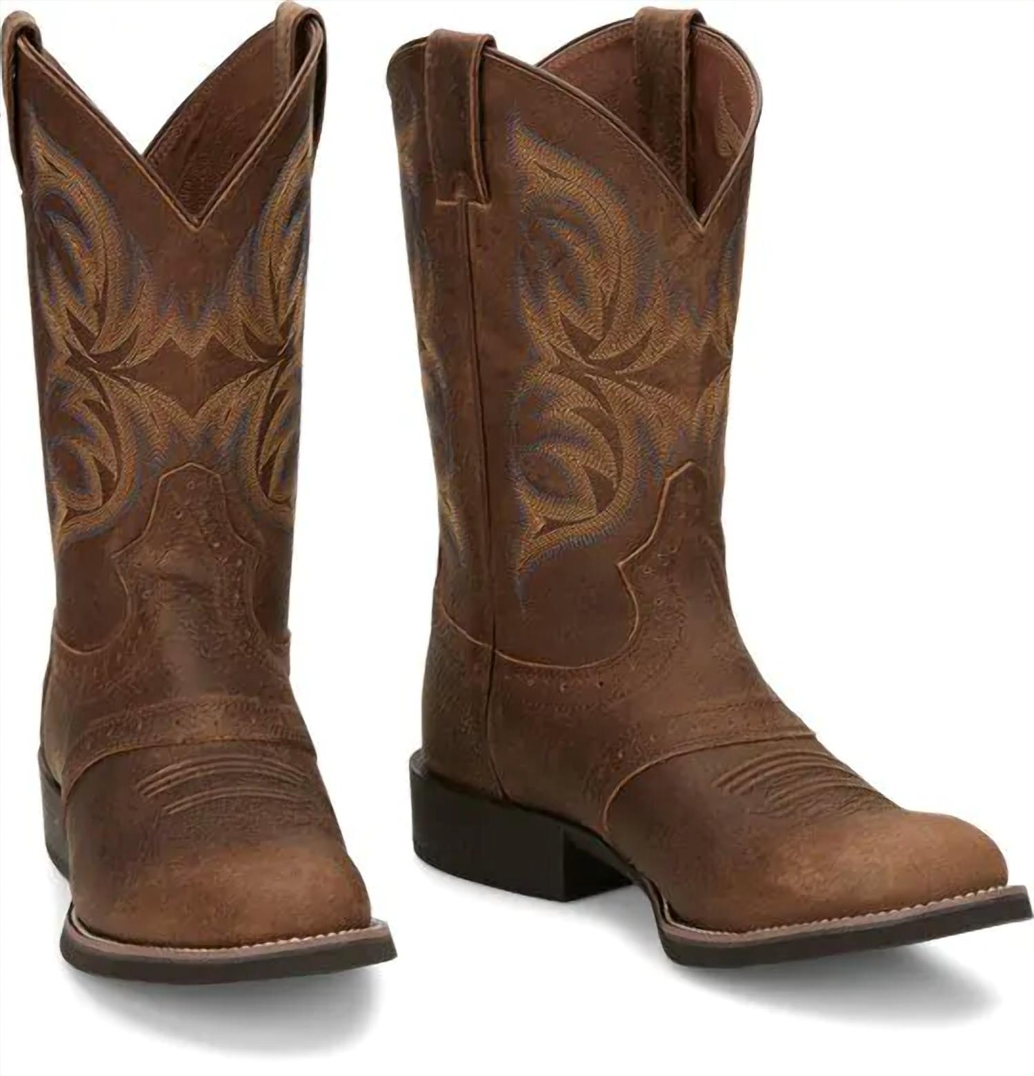 Justin Men's Stampede Cowboy Boot - Medium Width In Dark Brown US 10.5 male