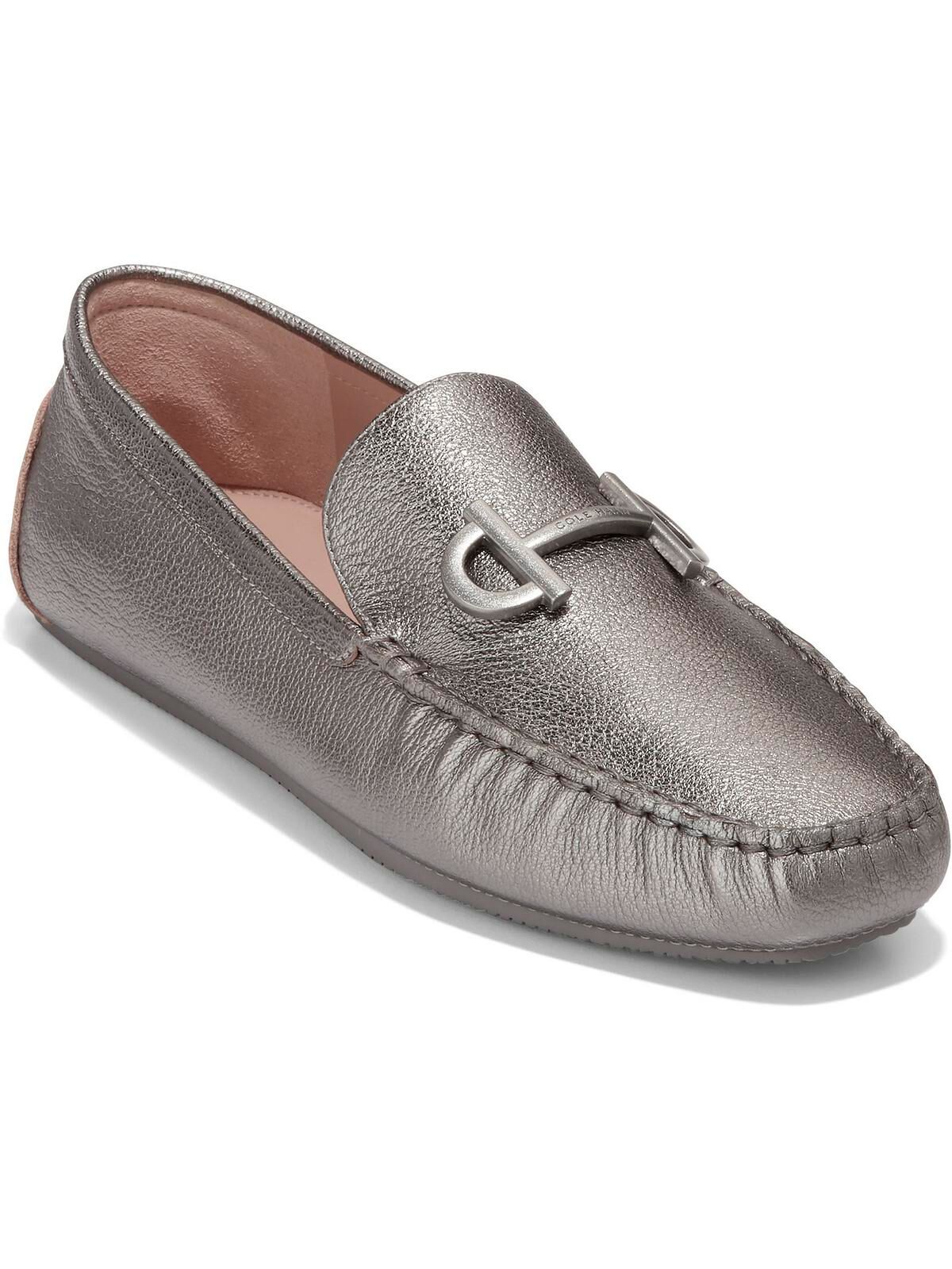 Cole Haan Tully Driver Womens Leather Metallic Loafers US 6 female