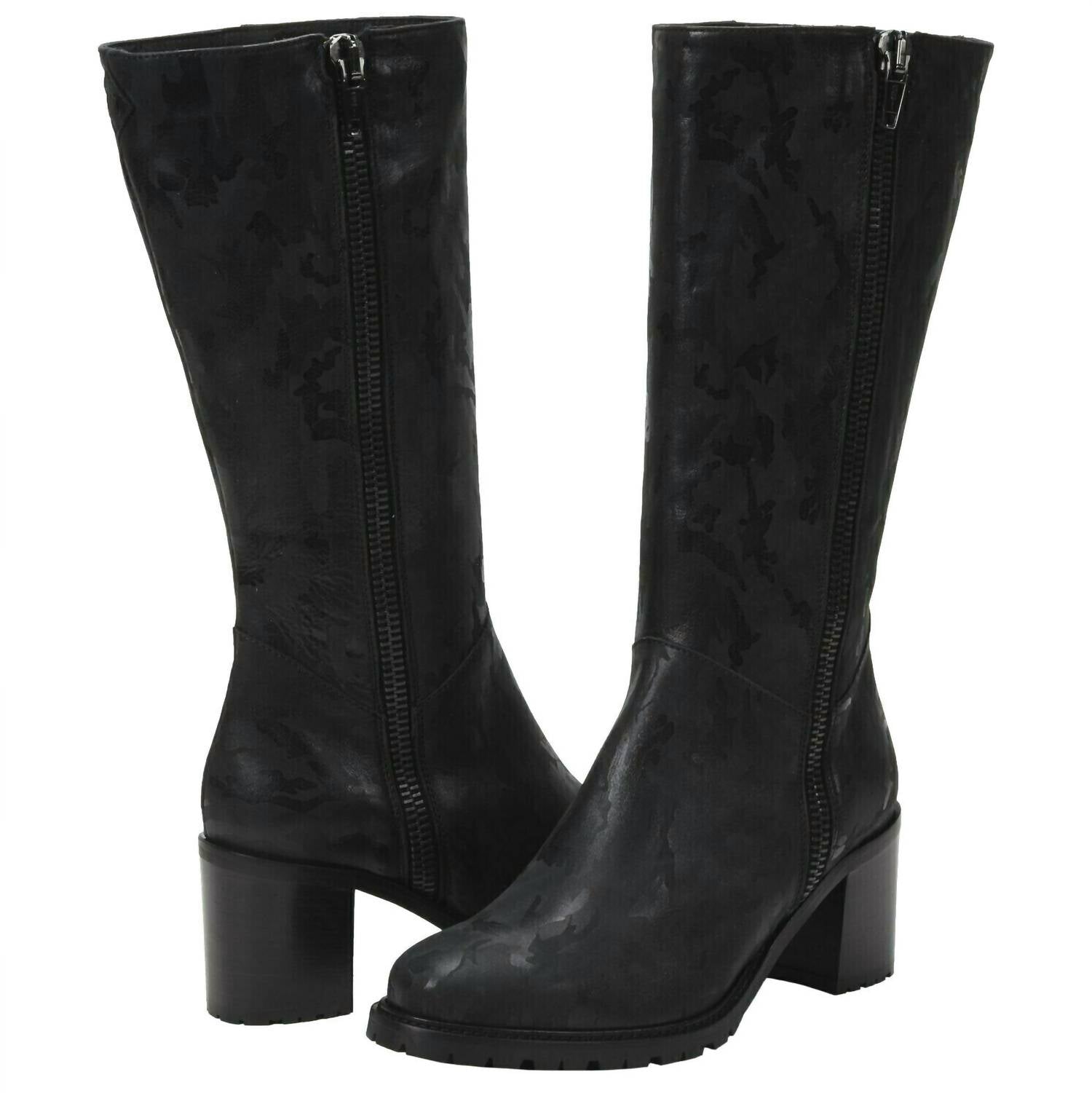 Ross & Snow Rosina Heeled Boots In Black Camo US 8 female