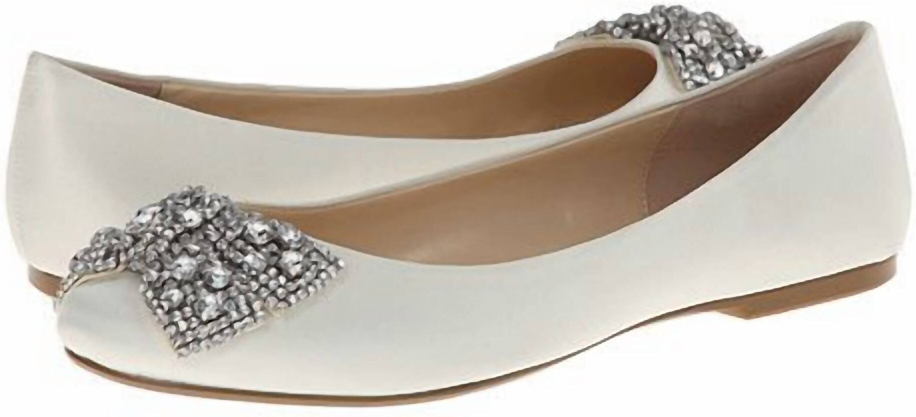 Betsey Johnson Women's Ever Satin Flat Shoes In Ivory US 5 female