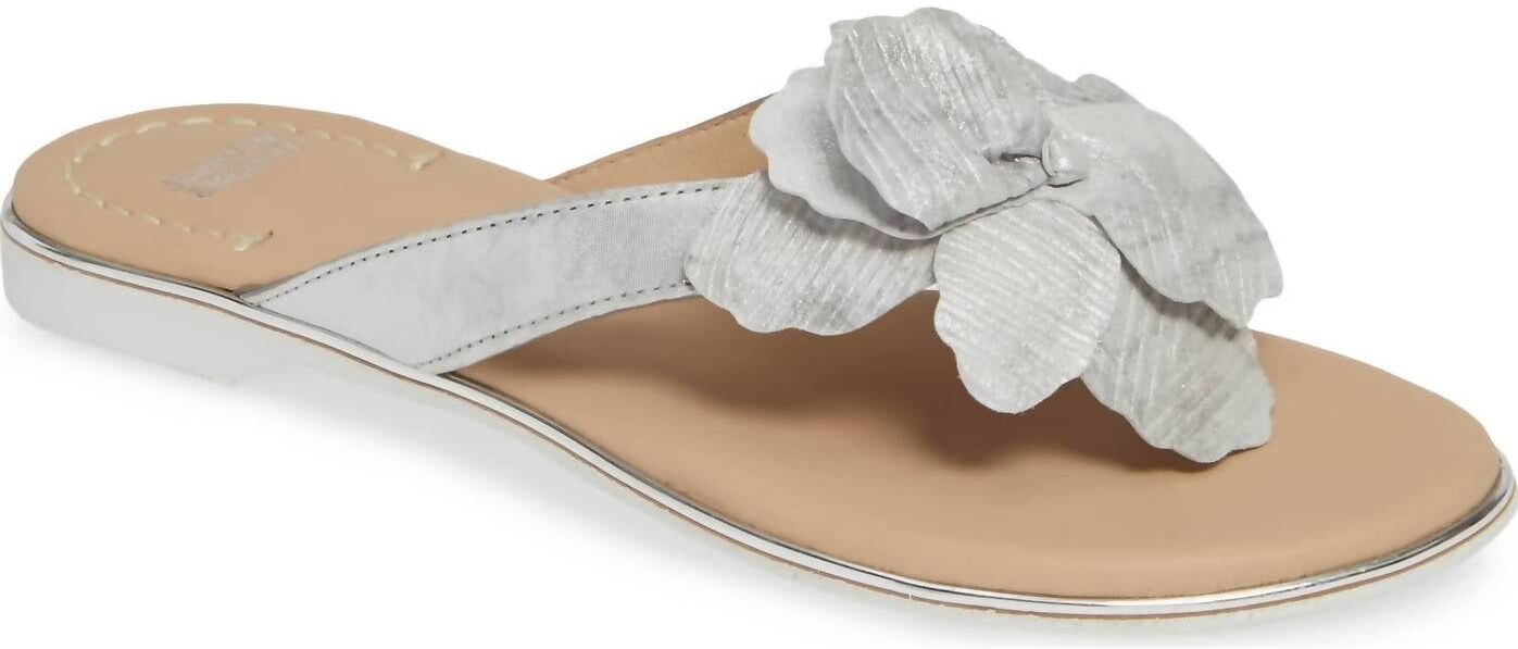 Johnston & Murphy Reanne Suede Sandals In Silver Metallic US 6 female