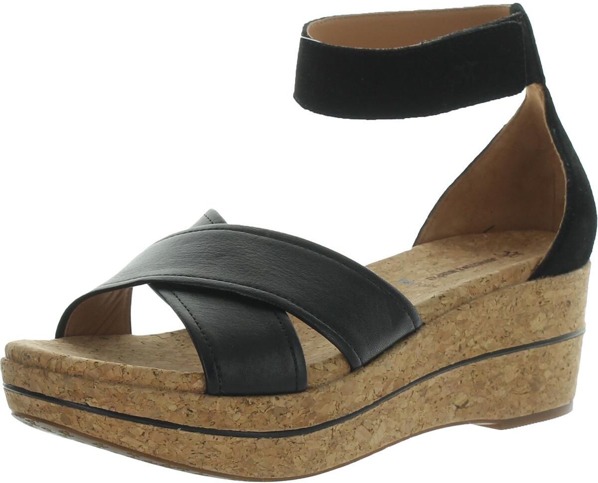 Johnston & Murphy Gigi Womens Mixed Media Cork Platform Sandals US 9 female