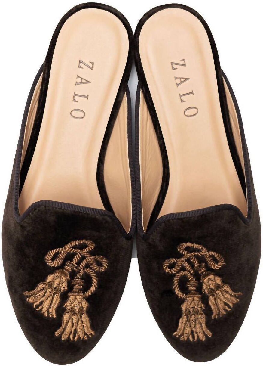 HOUSE OF ZALO Tassel Mule In Chocolate US 6 female