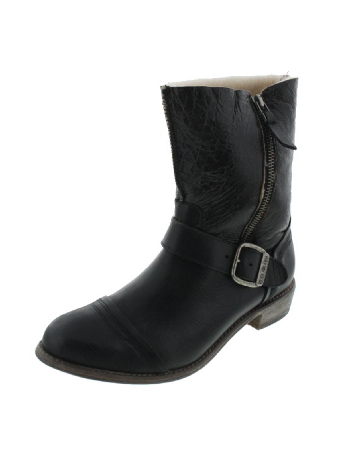 Koolaburra Duarte Womens Leather/Suede Faux Shearling Mid-Calf Boots US 5 female
