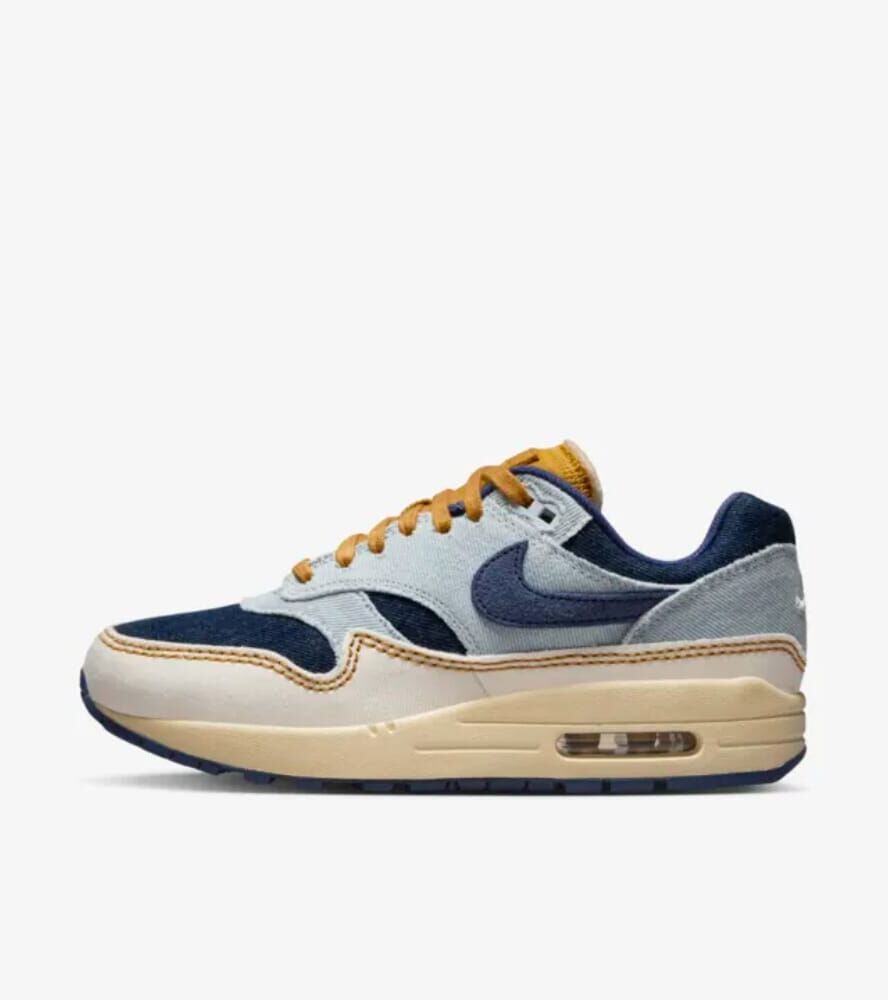 Nike Air Max 1 '87 Aura/Midnight Navy-Pale Ivory FQ8900-440 Women's US 7.5 female