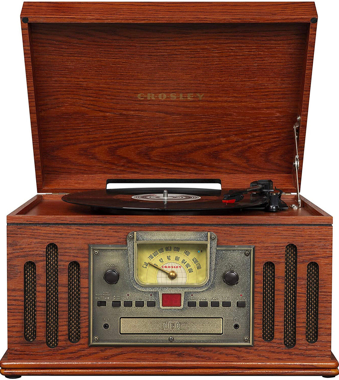 Crosley Musician 3-speed Turntable With Radio, Cd/cassette Player, Aux-in And Bluetooth