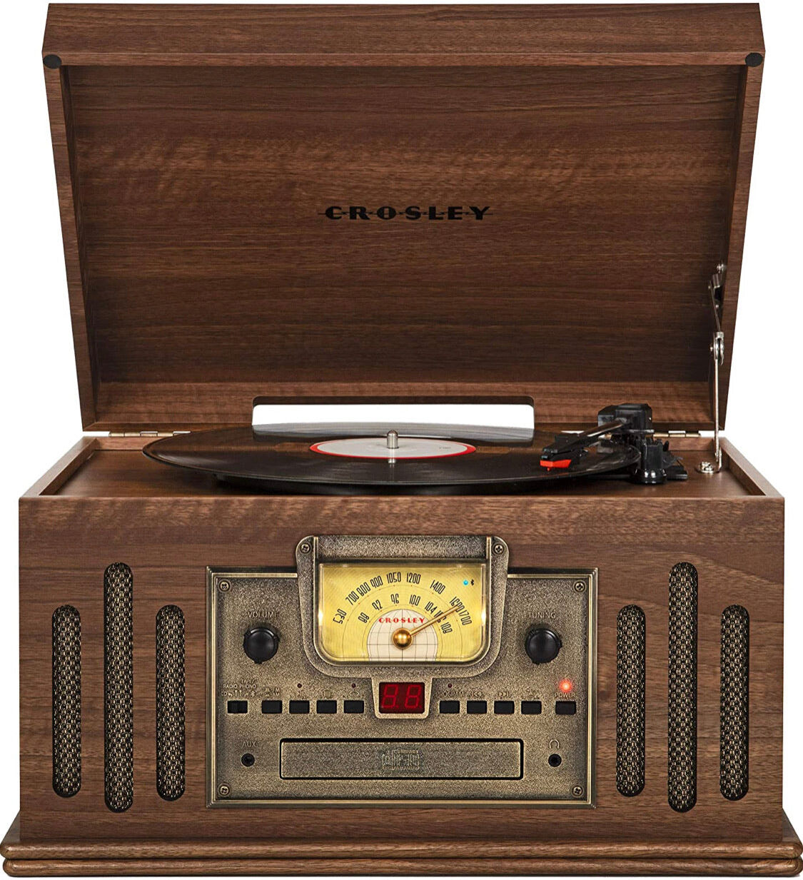 Crosley Musician 3-speed Turntable With Radio, Cd/cassette Player, Aux-in And Bluetooth