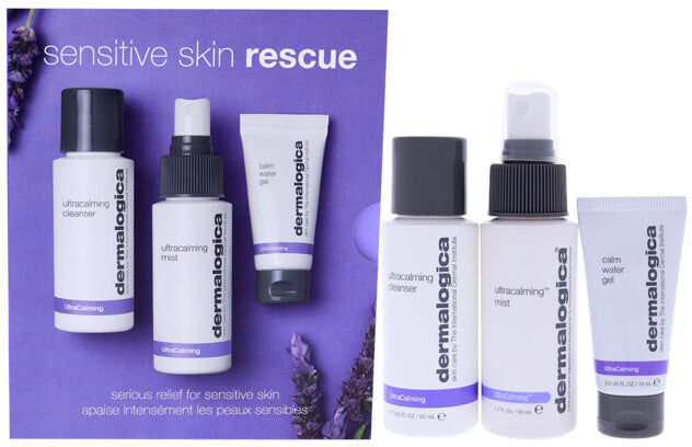 Sensitive Skin Rescue Kit by Dermalogica for Women - 3 Pc 1.7oz Ultracalming Cleanser, 1.7oz Ultracalming Mist, 05oz Calm Water Gel One Size