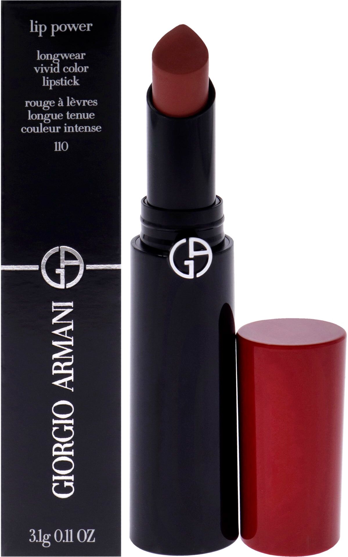 Lip Power Longwear Vivid Color Lipstick - 110 Mania by Giorgio Armani for Women - 0.11 oz Lipstick .1 oz