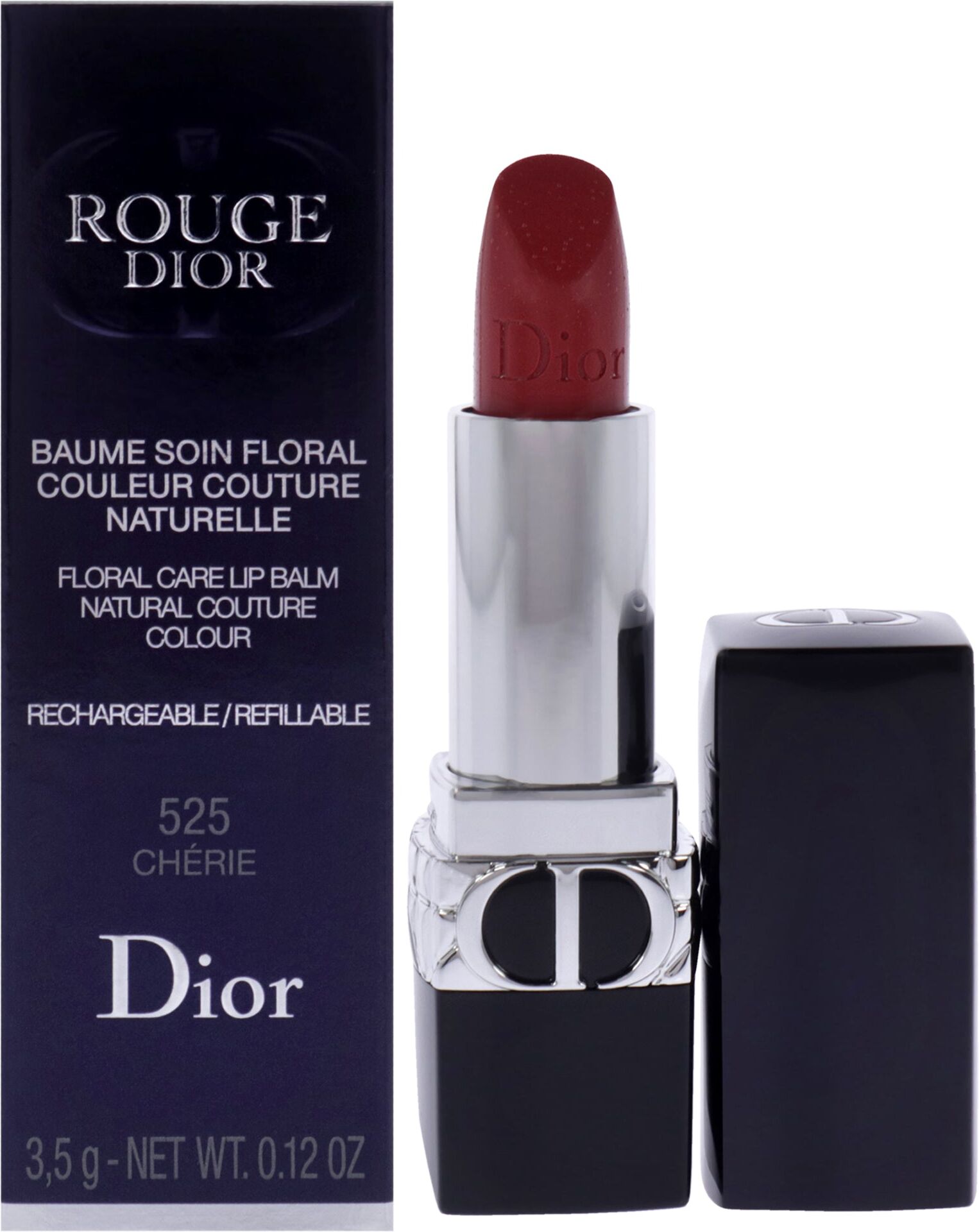 Rouge Dior Colored Satin Lip Balm - 525 Cherie by Christian Dior for Women - 0.12 oz Lipstick (Refillable) Small