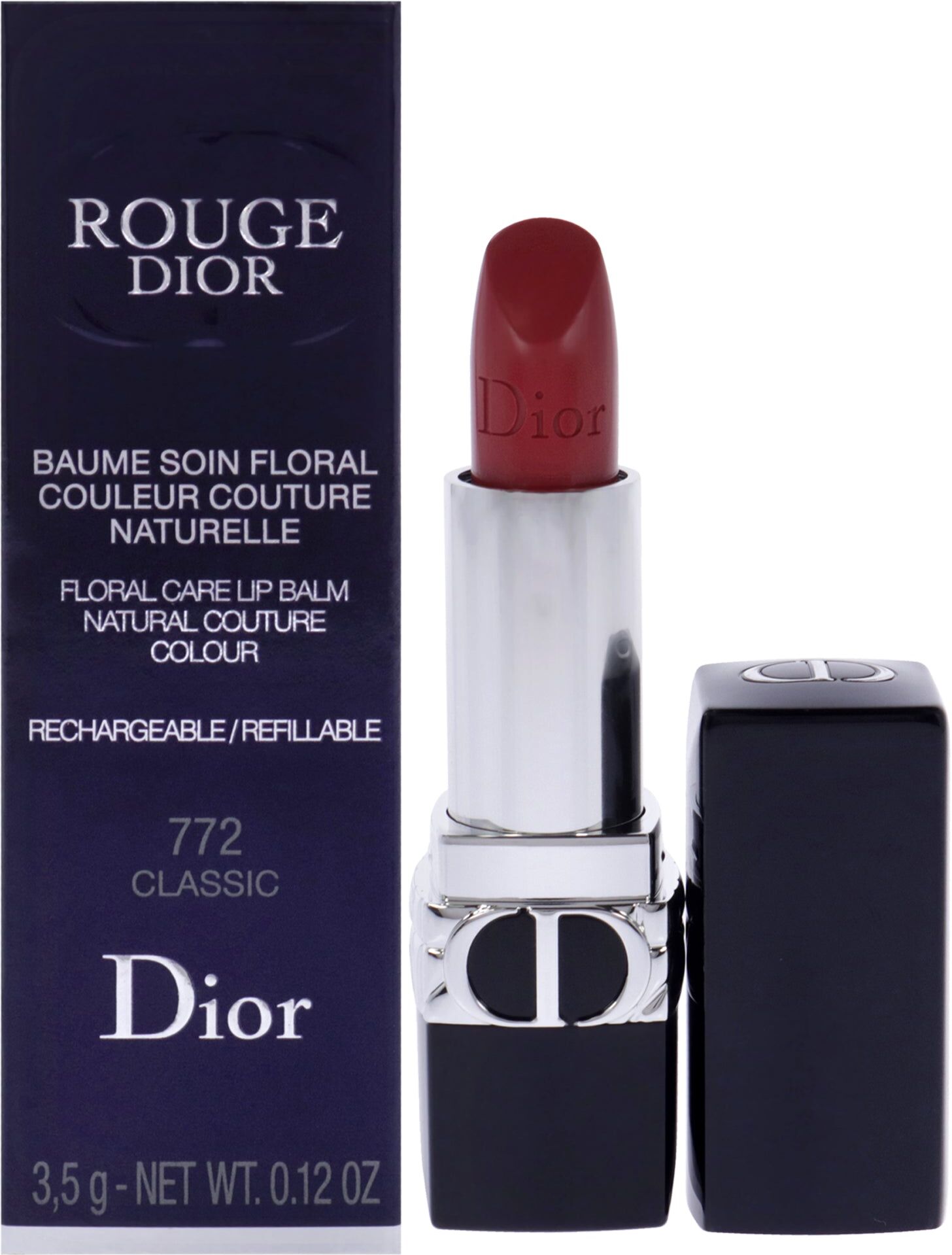 Rouge Dior Colored Satin Lip Balm - 772 Classic by Christian Dior for Women - 0.12 oz Lipstick (Refillable) Small