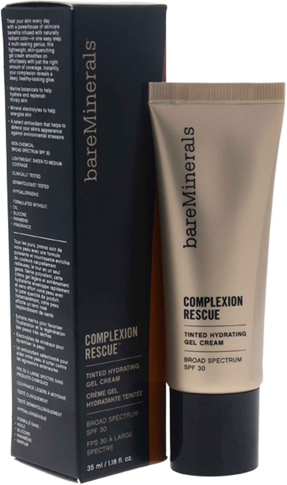 Complexion Rescue Tinted Hydrating Gel Cream SPF 30 - 09 Chestnut by bareMinerals for Women - 1.18 oz Foundation Small