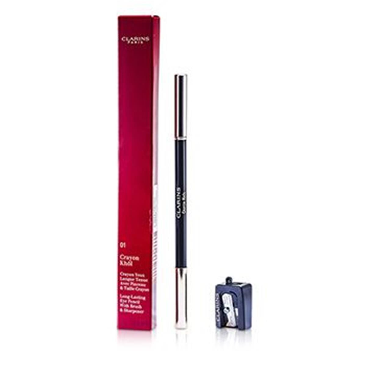 Clarins 200012 Long Lasting Eye Pencil with Brush - 01 Carbon Black with Sharpener One Size