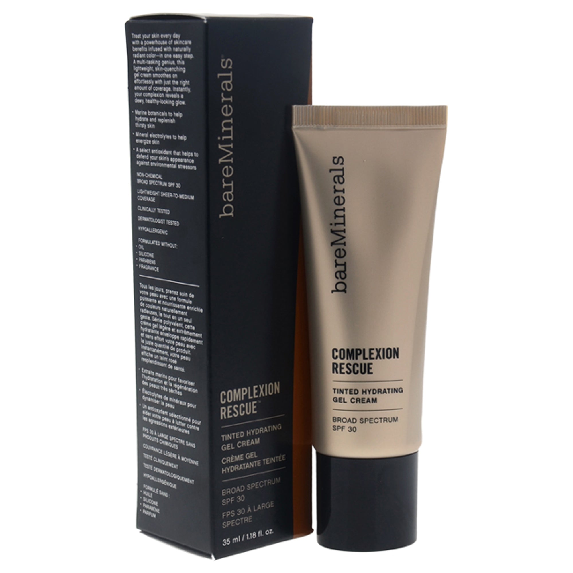 Complexion Rescue Tinted Hydrating Gel Cream SPF 30 - 09 Chestnut by bareMinerals for Women - 1.18 oz Foundation Small