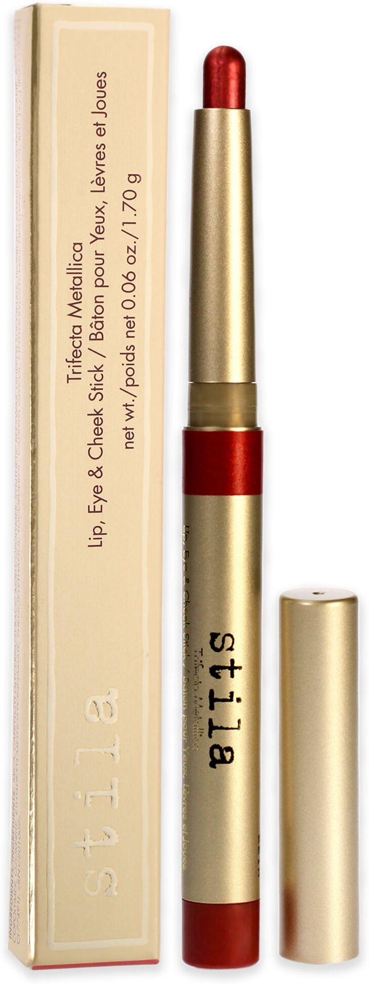 Stila Trifecta Metallica Lip Eye and Cheek Stick - Pink Sapphire For Women 0.06 oz Makeup Small