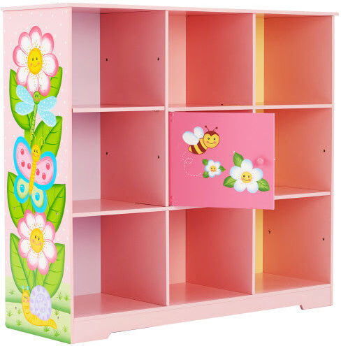 Teamson Kids Magic Garden Adjustable Cube Bookshelf TD-13210B