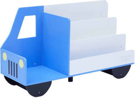 Teamson Kids - Truck Wooden Display Bookcase - White/Blue