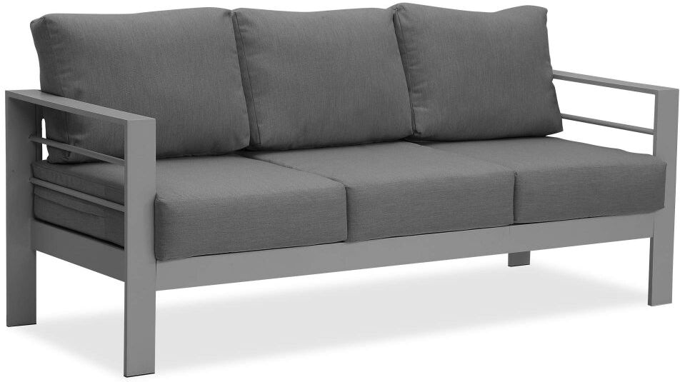 Simplie Fun Grey Triple Small Couches Comfy Sofa Patio Furniture Witn Aluminum Frame Outdoor