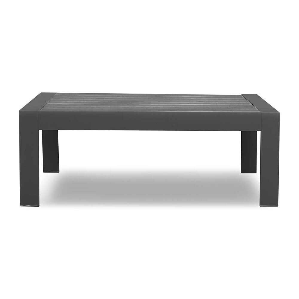 Simplie Fun Rectangle Small Aluminum Grey End Coffee Table Furniture For Patio Garden Outdoor