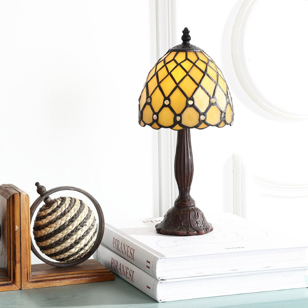 JONATHAN Y Campbell Tiffany-Style 12.5" LED Table Lamp