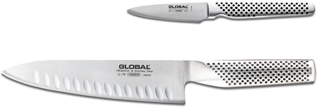 Global 7.5 Inch Chef's Knife & 3 Inch Paring Knife Set