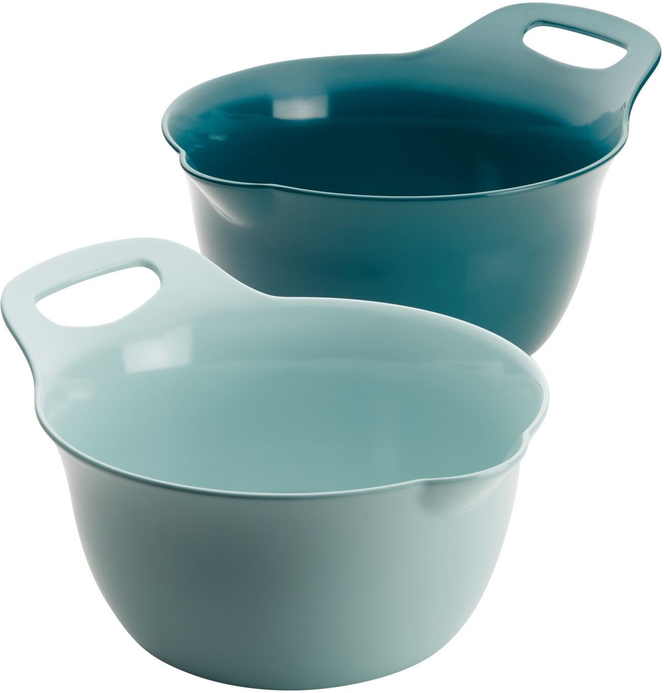 Rachael Ray Tools and Gadgets Nesting Mixing Bowl Set, 2-Piece, Light Blue and Teal