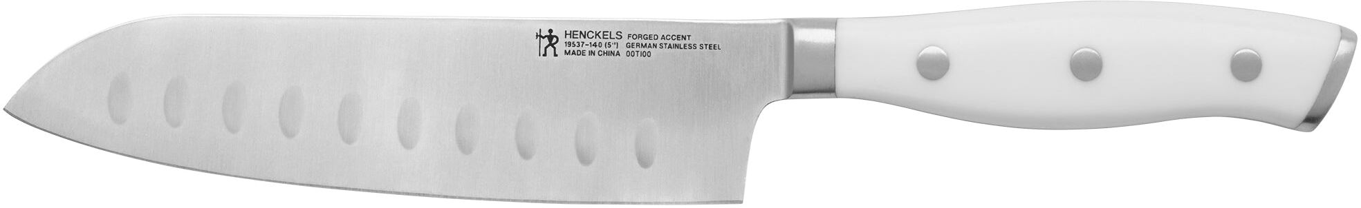 Henckels Forged Accent Hollow Edge Santoku Knife - White Handle