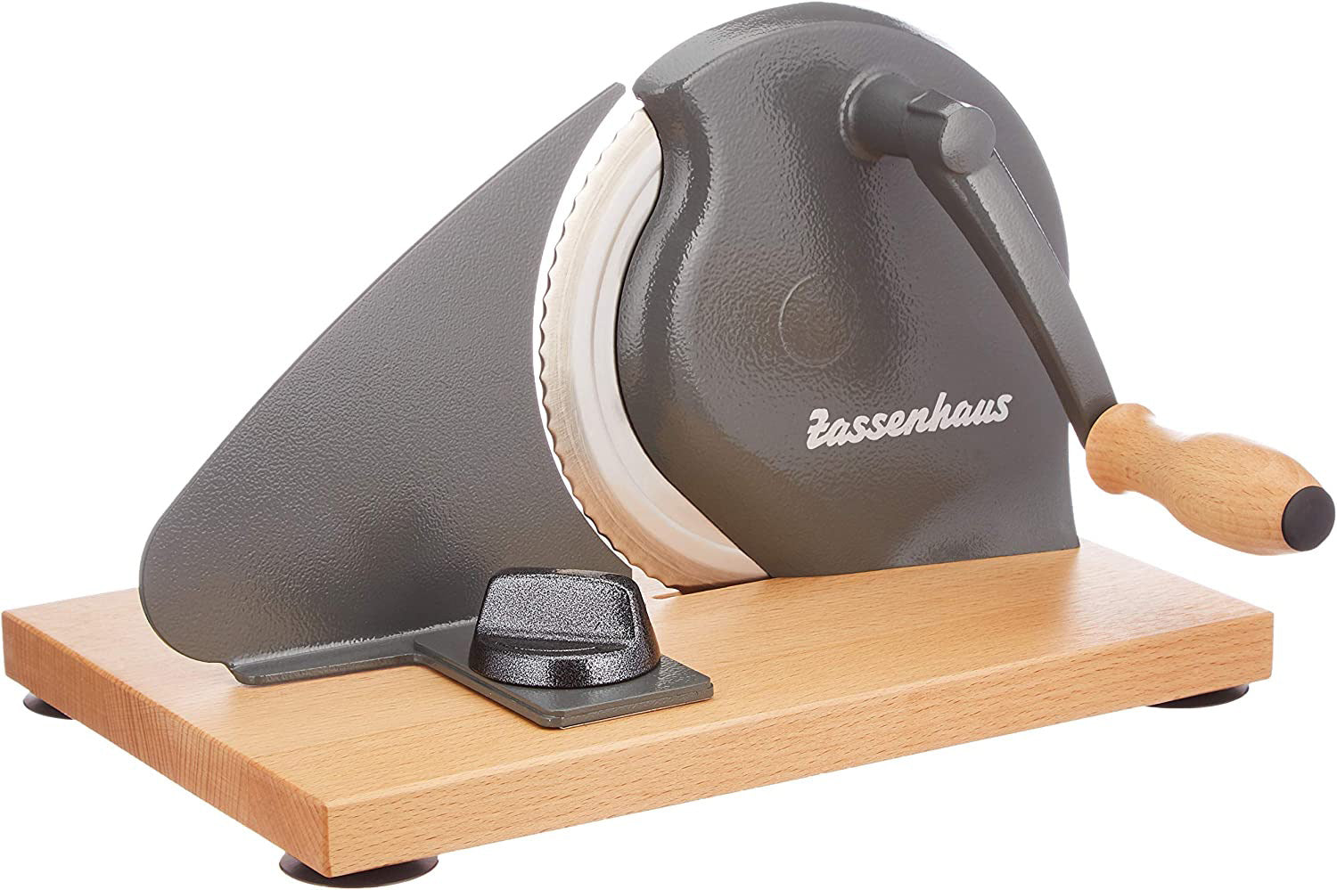 Zassenhaus Manual Bread Slicer, Hand Crank Home Bread Slicer, 11.75" x 8"