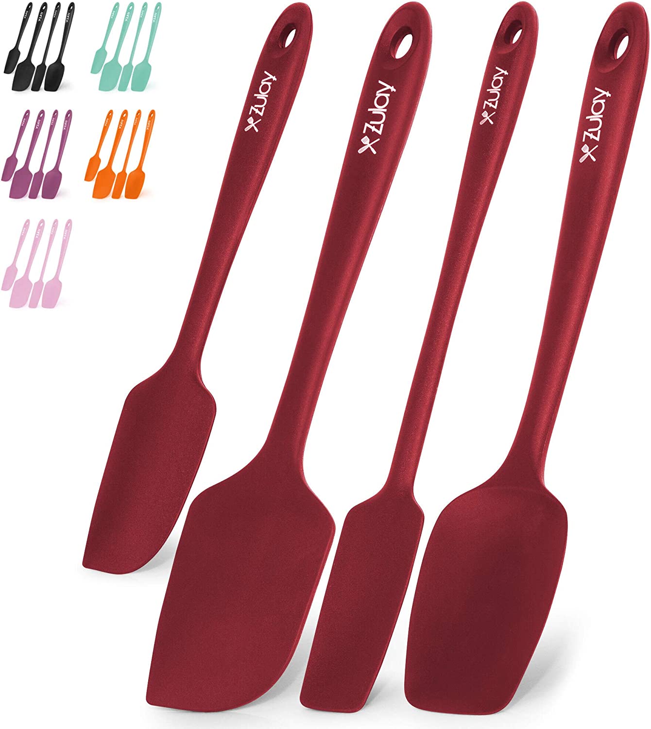 Zulay Kitchen Heat Resistant Silicone Spatula Set Tools for Cooking, Baking & Mixing