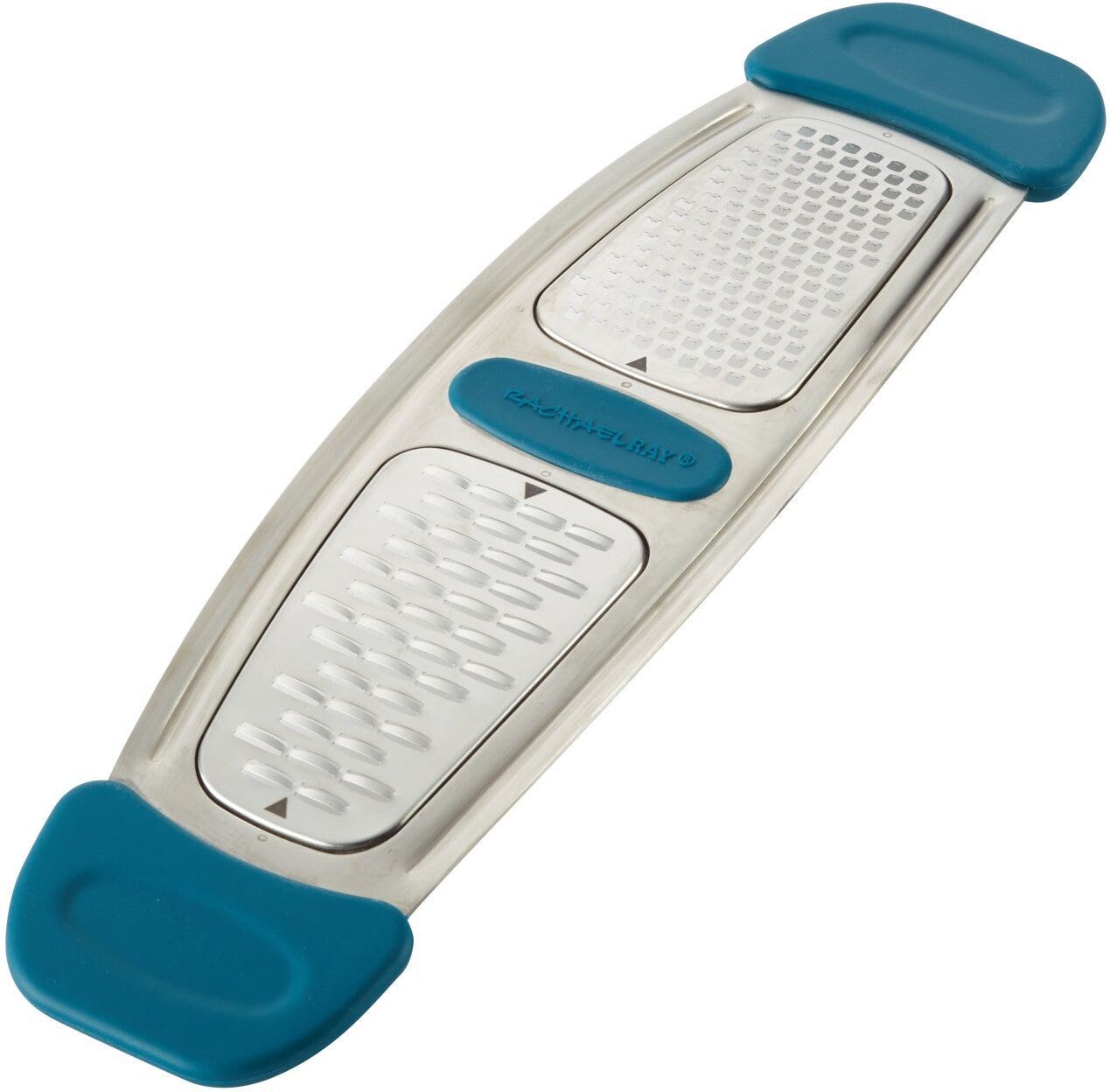 Rachael Ray Stainless Steel Multi-Grater with Silicone Handles, Marine Blue