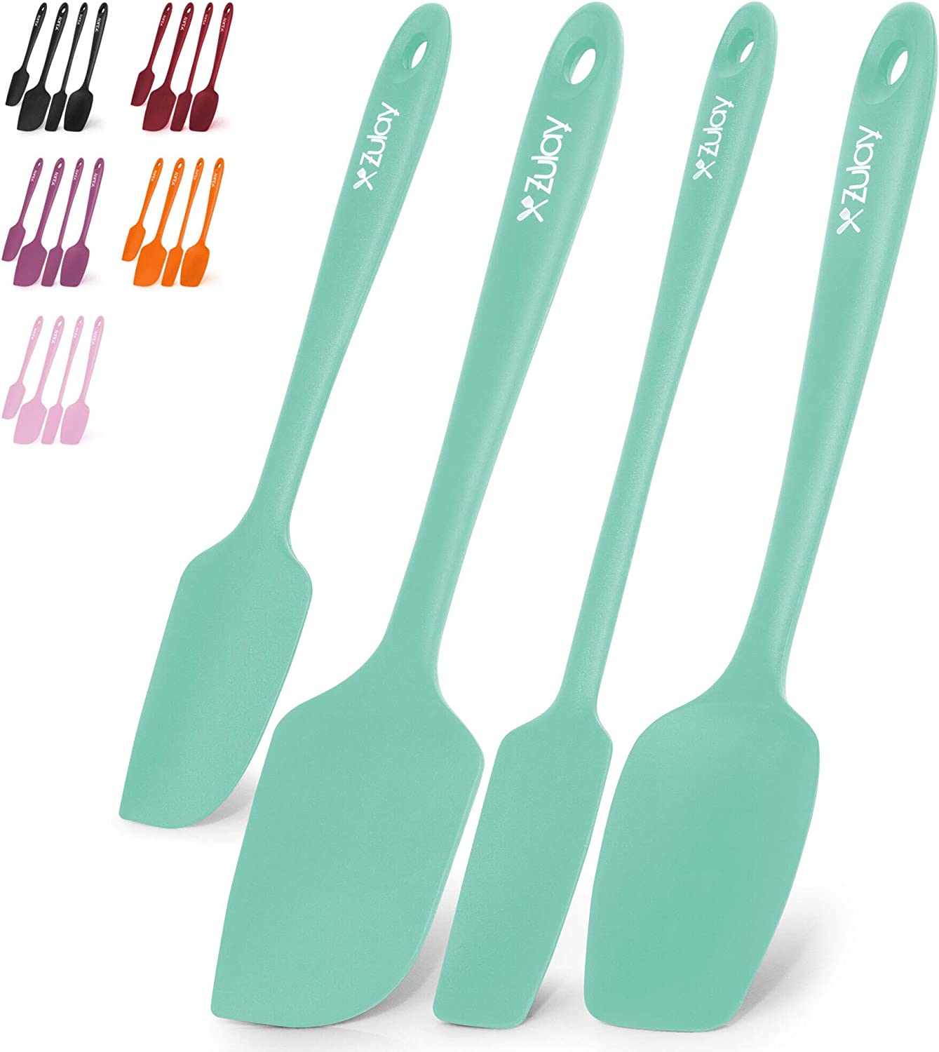 Zulay Kitchen Heat Resistant Silicone Spatula Set Tools for Cooking, Baking & Mixing