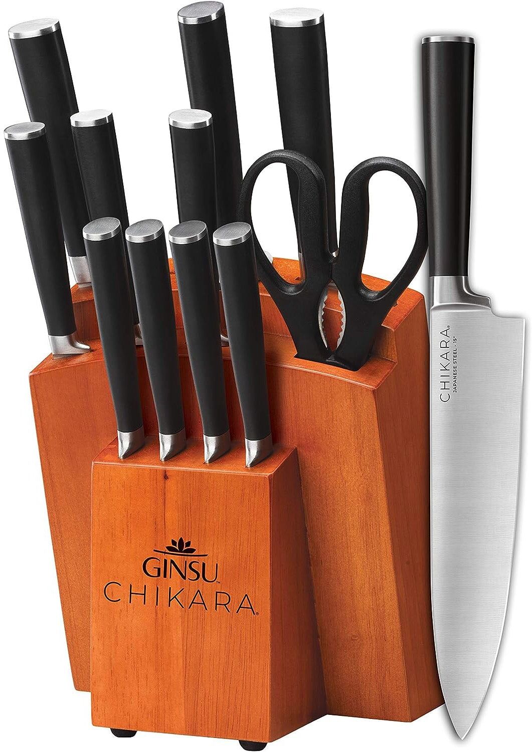 Ginsu Chikara 12 Piece Knife Block Set, Toffee block