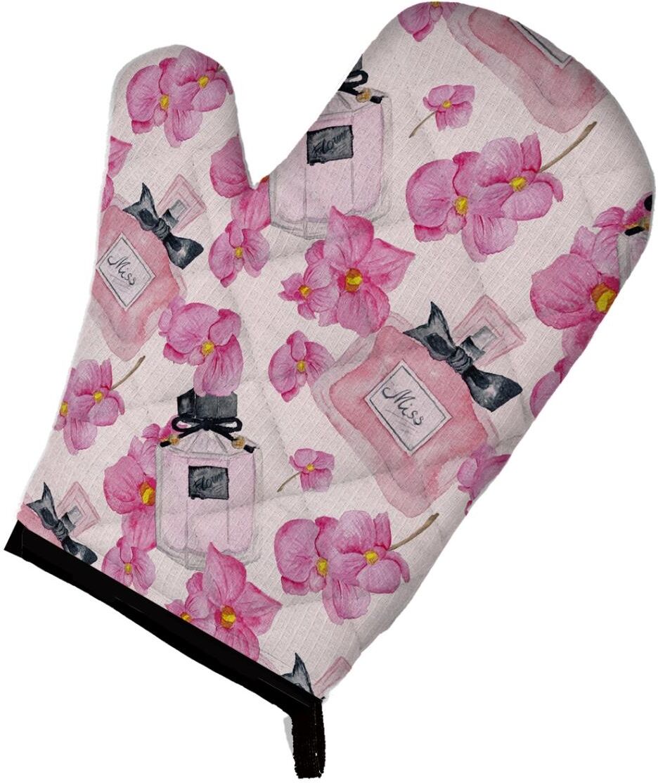 Carolines Treasures BB7510OVMT Watercolor Pink Flowers & Perfume Oven Mitt