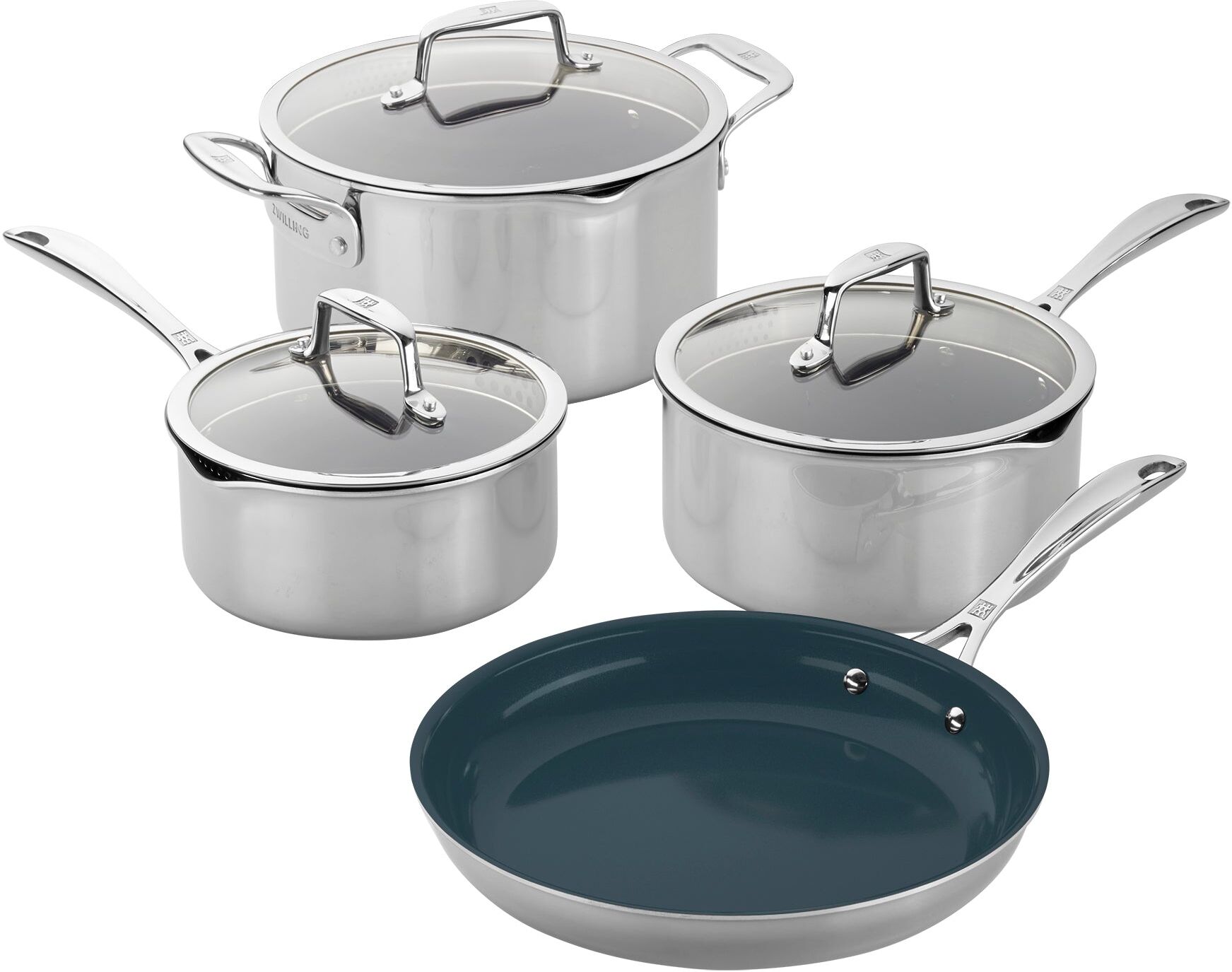 ZWILLING Clad CFX Stainless Steel Ceramic Nonstick Cookware Set