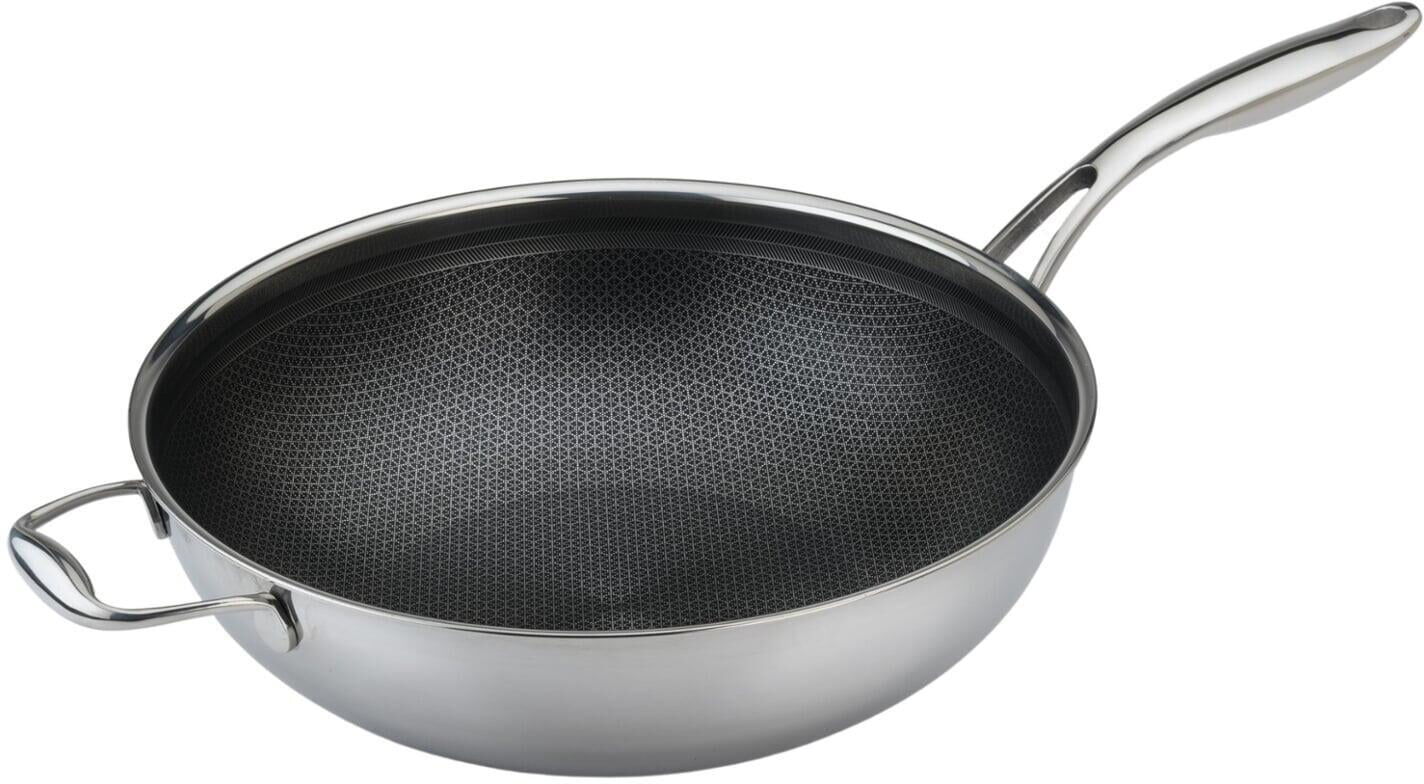 Frieling Black Cube 12-1/2 Inch Stainless/Nonstick Hybrid Wok