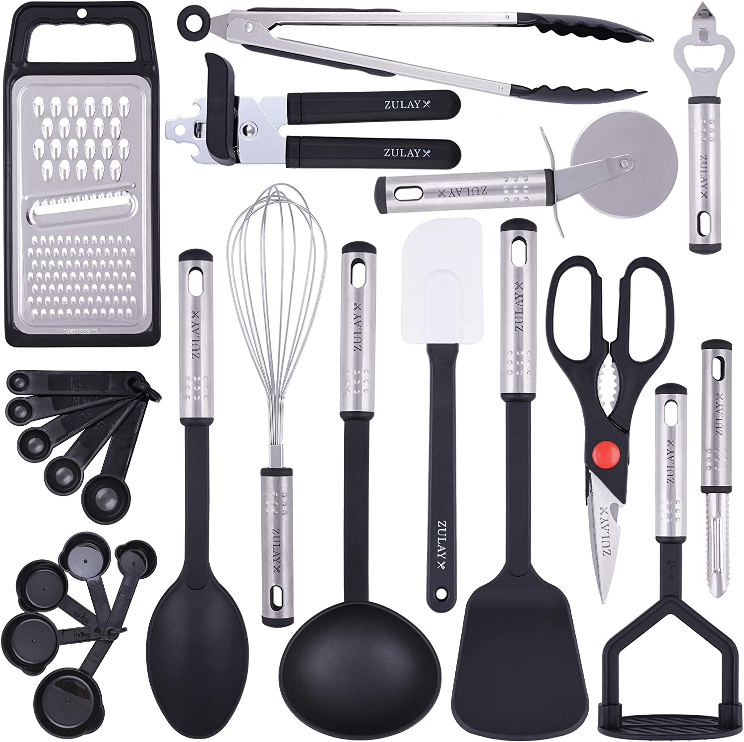 Zulay Kitchen 23-Piece Nylon and Stainless Steel Cookware Set