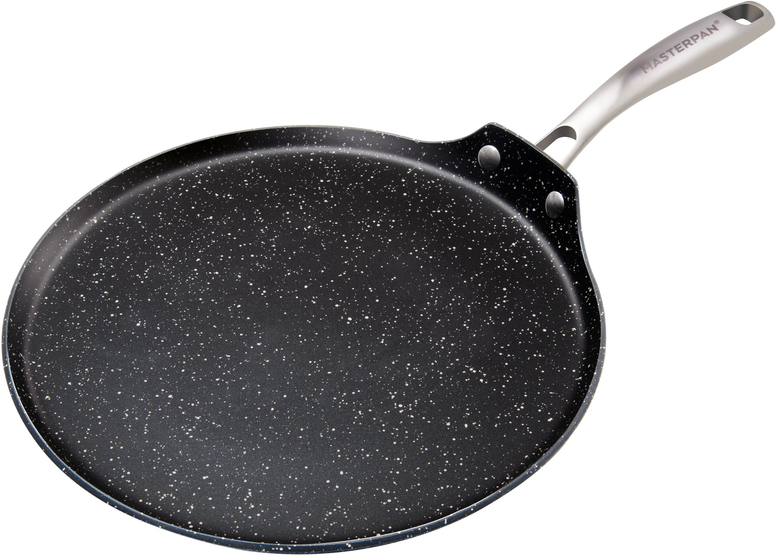 MasterPan Crepe Pan, Non-Stick Aluminium Cookware With Stainless Steel Riveted Handle, 11" (28Cm)