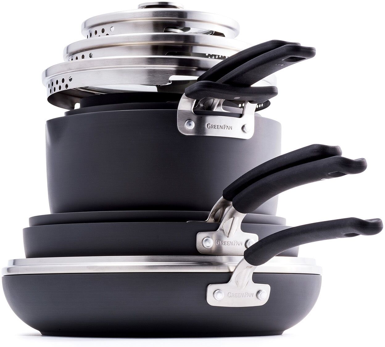 GreenPan Levels Stackable Hard Anodized 11 Piece Cookware Set