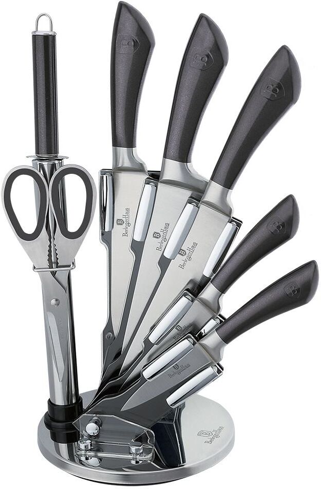 Berlinger Haus 8-Piece Knife Set w/ Acrylic Stand Carbon Collection