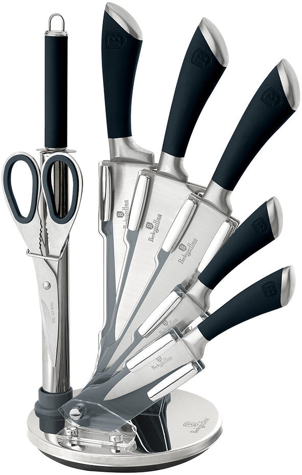 Berlinger Haus 8-Piece Knife Set w/ Acrylic Stand Black Collection