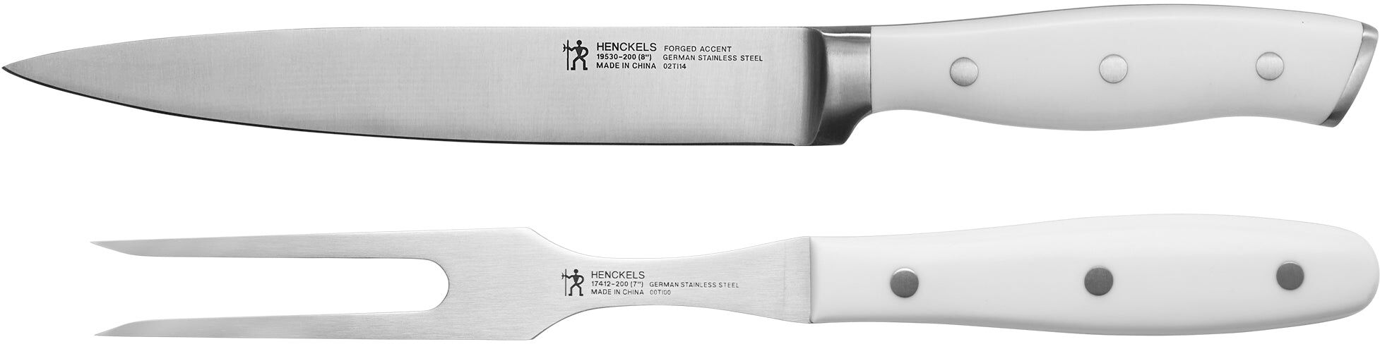 Henckels Forged Accent 2-pc Carving Set - White Handle