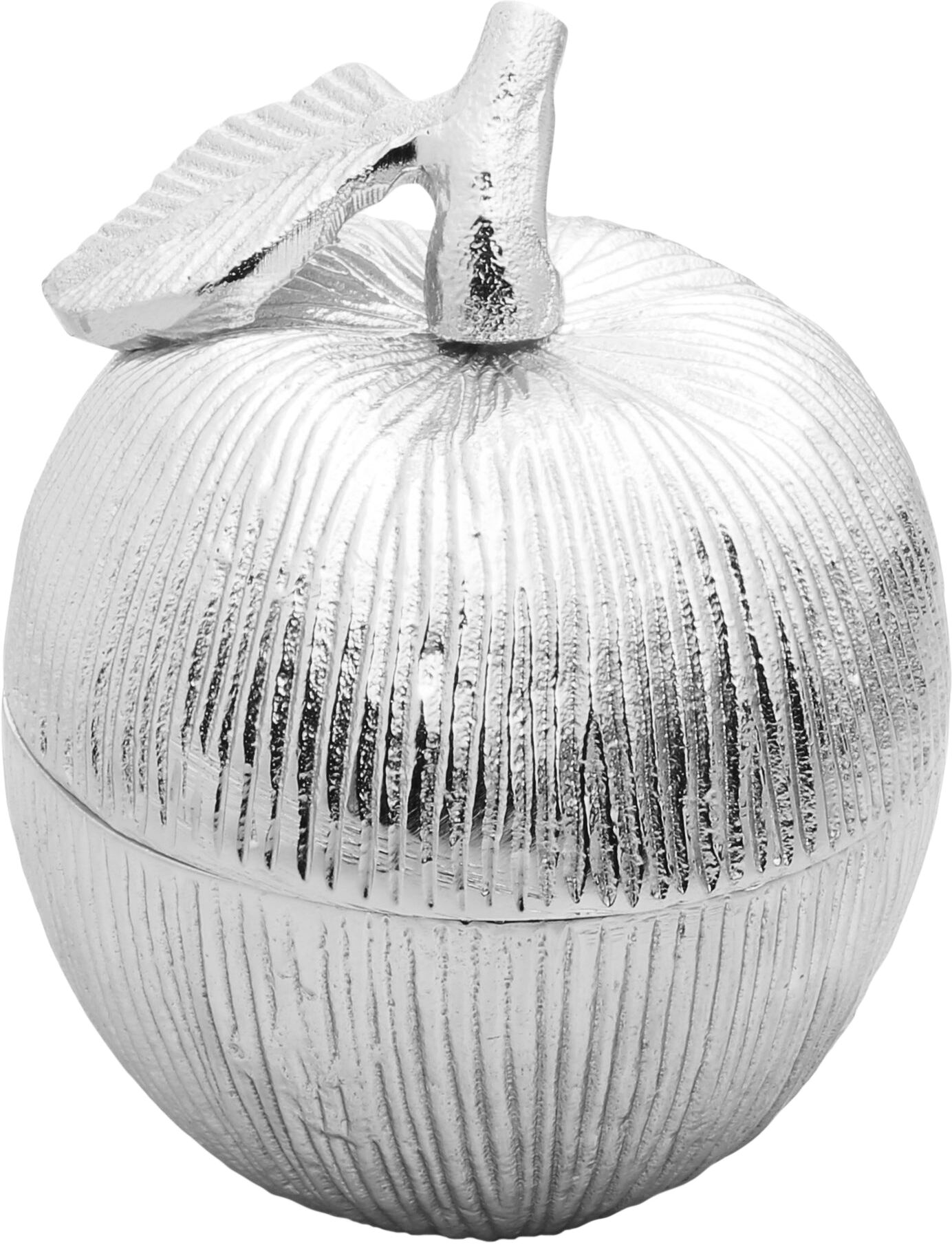 Classic Touch Decor Silver Apple Shaped Honey Jar with Spoon