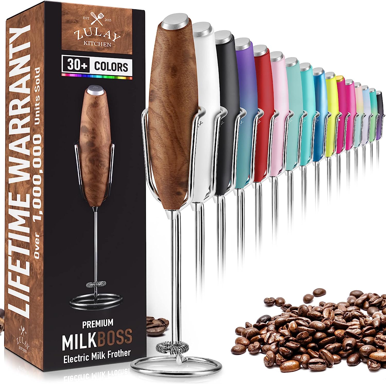 Zulay Kitchen Ultra High Speed Milk Frother with New Upgraded Stand