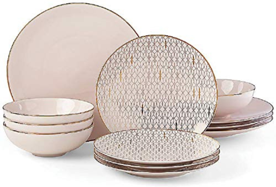 Lenox Trianna Blush 12-Piece Dinnerware Set, Pink